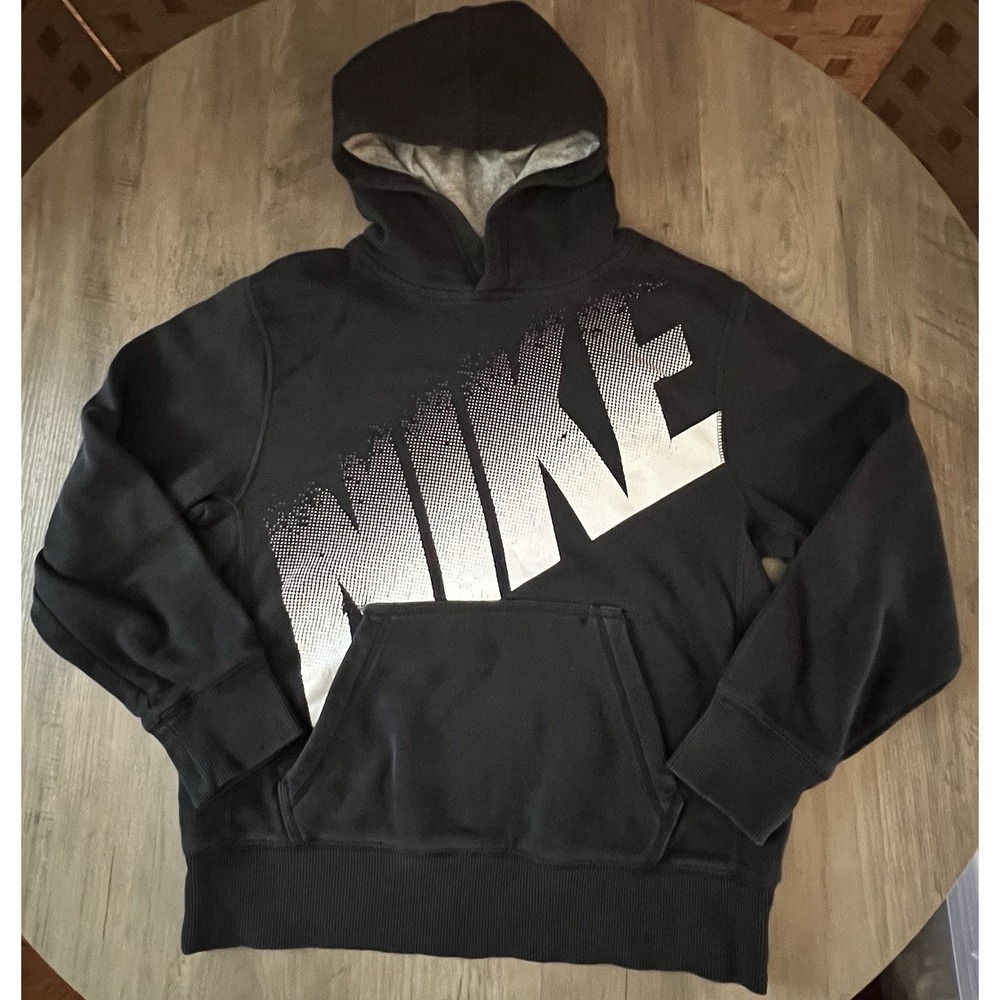 Nike‎ Youth Boys Black Heavy Weight Hoodie Sz Medium M Good Condition!